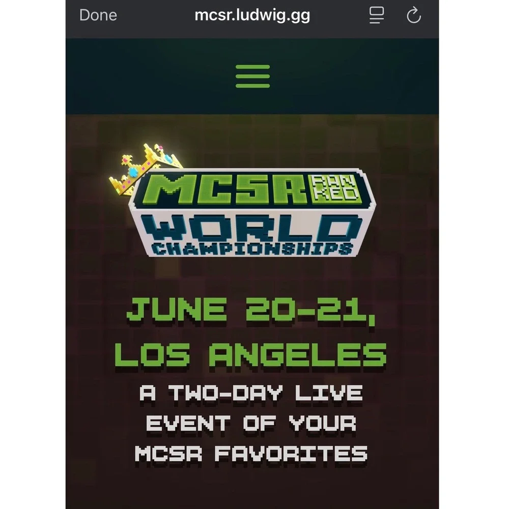 MCSR World Championships Anco Trading Card Ludwig Minecraft Speedrun LA 2026‎